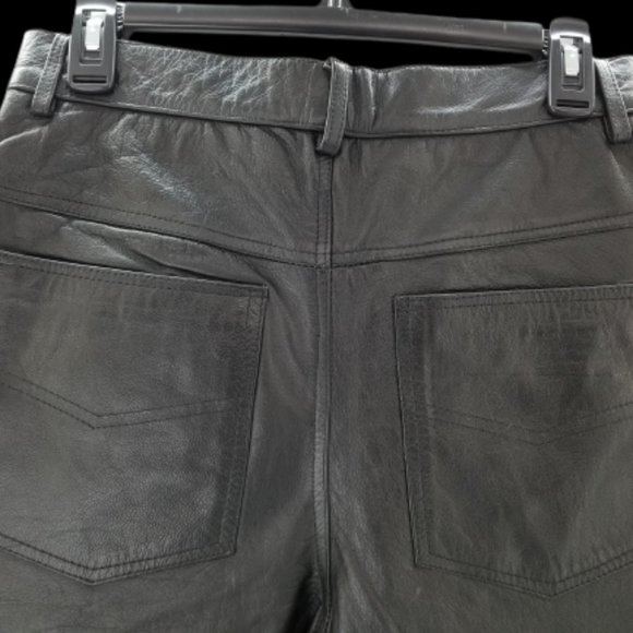 X Element Motorcycle Womans Leather Pants Black  Hight Rise Size 30 x  33 - Picture 4 of 10